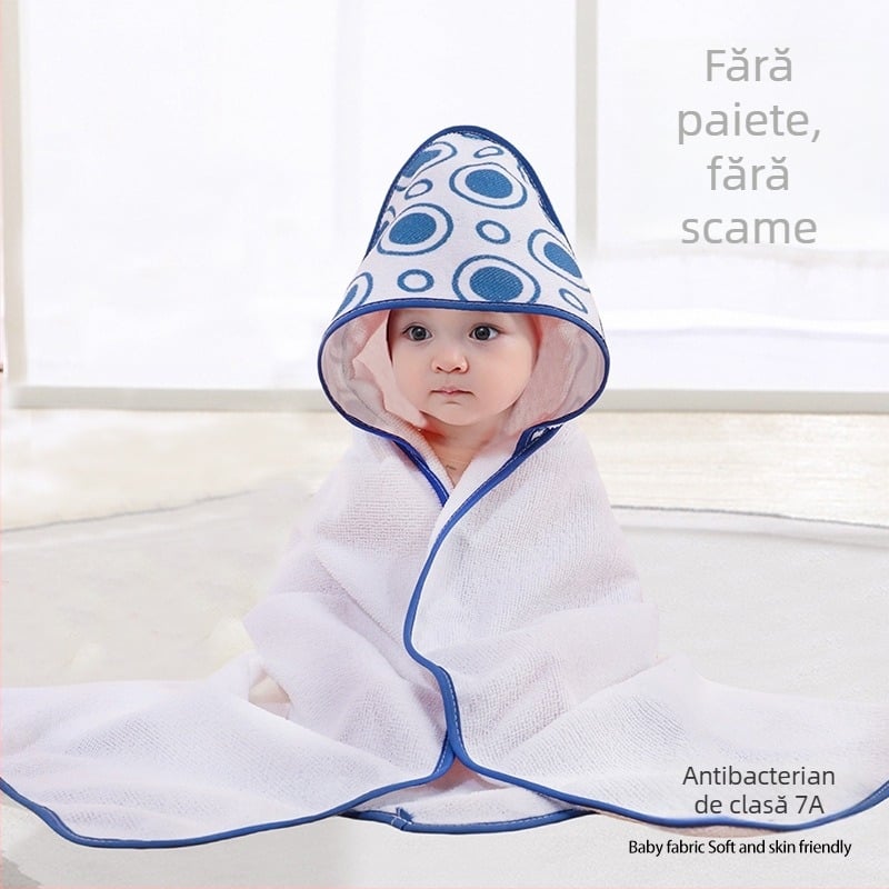 Prosop de baie cu glugă pentru nou-născuți – stil desen animat, absorbant, uscare rapidă, personalizabil