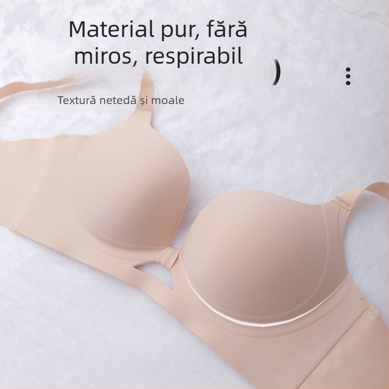 Nothing sutien pentru femei, cupă 3/4, fără arc, push-up, fără cusături vizibile, închidere spate cu patru cârlige, material nylon cu căptușeală 80–90%, bretele fixe duble, primăvara 2025