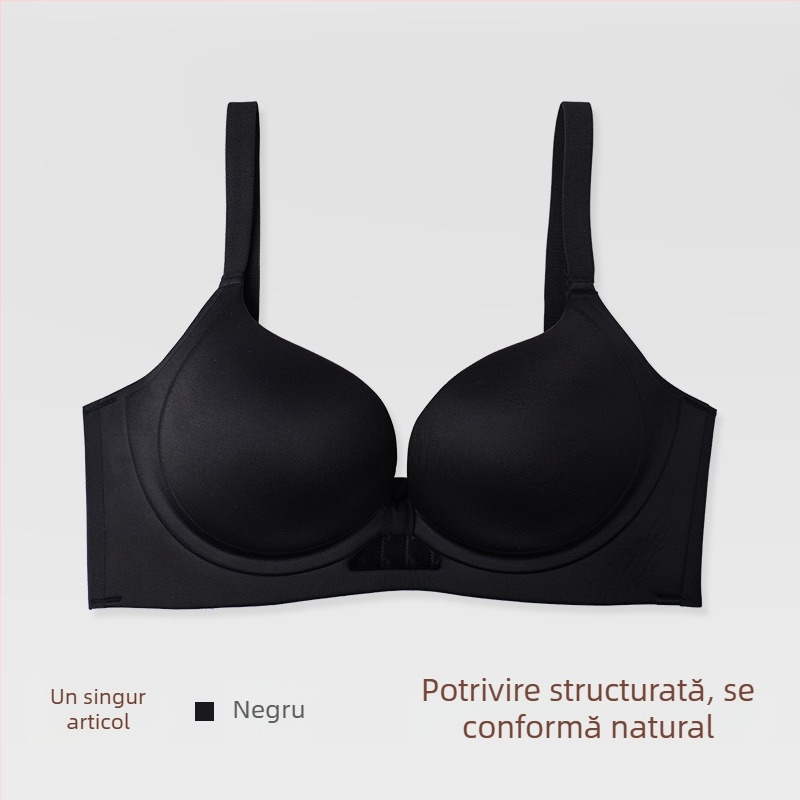 Nothing sutien pentru femei, cupă 3/4, fără arc, push-up, fără cusături vizibile, închidere spate cu patru cârlige, material nylon cu căptușeală 80–90%, bretele fixe duble, primăvara 2025