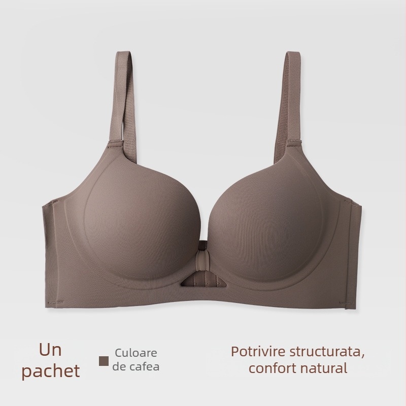 Nothing sutien pentru femei, cupă 3/4, fără arc, push-up, fără cusături vizibile, închidere spate cu patru cârlige, material nylon cu căptușeală 80–90%, bretele fixe duble, primăvara 2025