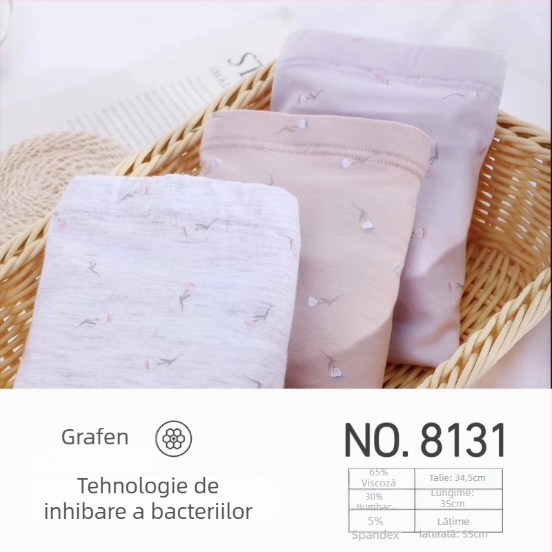Colanți de maternitate cu talie înaltă, grafen antibacterian, material din bumbac 90–95%, căptușeală în zona inghinală din viscoză, potriviți pentru toate anotimpurile