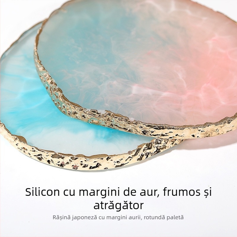 Paletă pentru unghii cu pietre cristal agate și bucăți rotunde din scoici, versiune de prezentare, model marmorat; Brand: Wanjia Embroidery; Origine: Guangzhou; Import: Nu; Etichetă privată licențiată: Nu