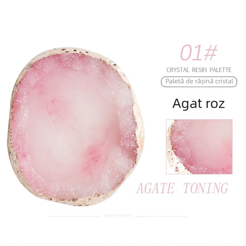 Honuo Paletă pentru unghii în stil japonez – placă de afișaj din agat, cristal și rășină marmurată pentru unghii, accesorii foto