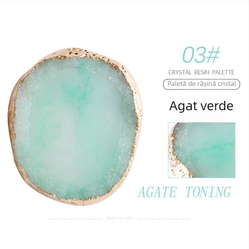 Honuo Paletă pentru unghii în stil japonez – placă de afișaj din agat, cristal și rășină marmurată pentru unghii, accesorii foto