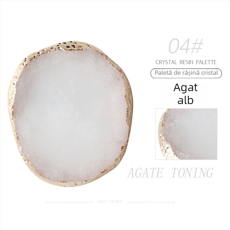 Honuo Paletă pentru unghii în stil japonez – placă de afișaj din agat, cristal și rășină marmurată pentru unghii, accesorii foto