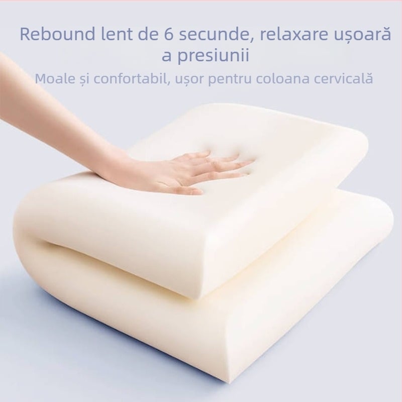 Perna Pillow Island din memory cotton, formă dreptunghiulară, înălțime a nucleului 10–15 cm, țesătură a nucleului poliester-bumbac