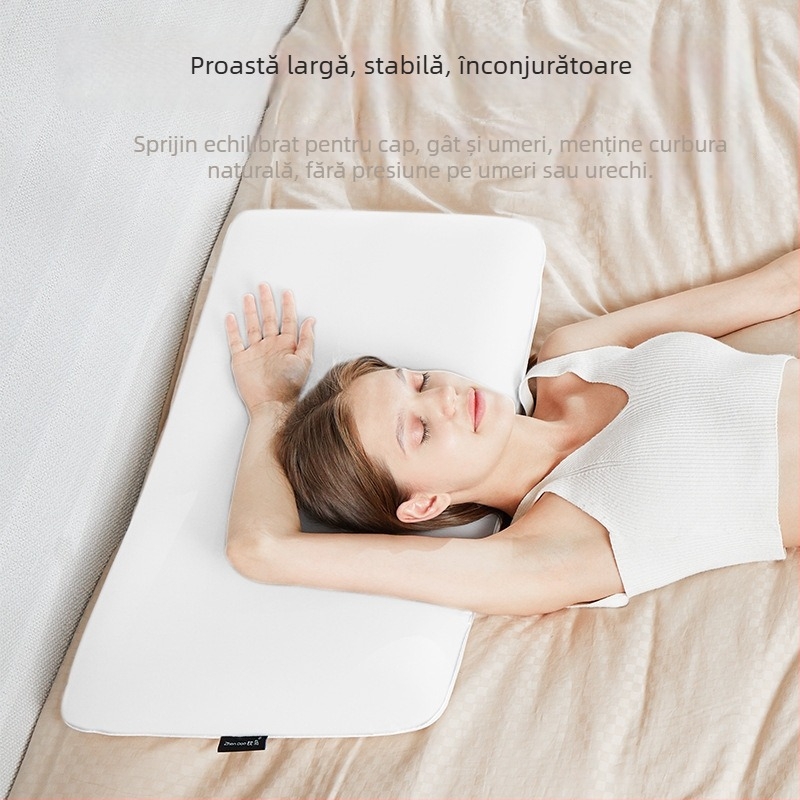 Perna Pillow Island din memory cotton, formă dreptunghiulară, înălțime a nucleului 10–15 cm, țesătură a nucleului poliester-bumbac