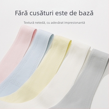 Bustier fără cusuri pentru fete în timpul pubertății — material nylon (70-80%), cupă completă cu forme ultra-subțiri, bretele fixe în dublu, căptușeală din spandex, marca Little Singers, vârste 7-12