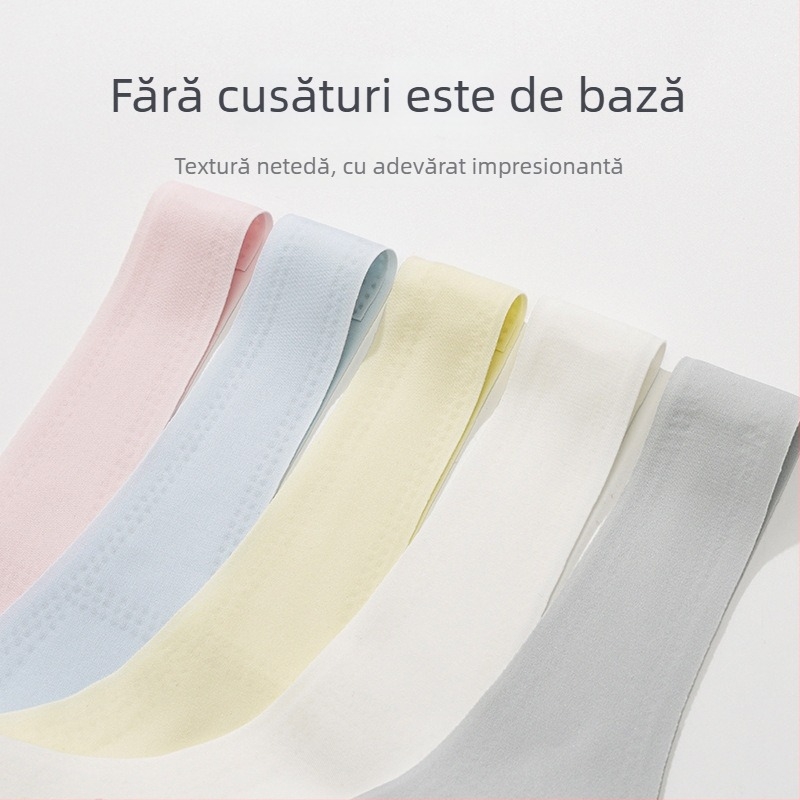 Bustier fără cusuri pentru fete în timpul pubertății — material nylon (70-80%), cupă completă cu forme ultra-subțiri, bretele fixe în dublu, căptușeală din spandex, marca Little Singers, vârste 7-12