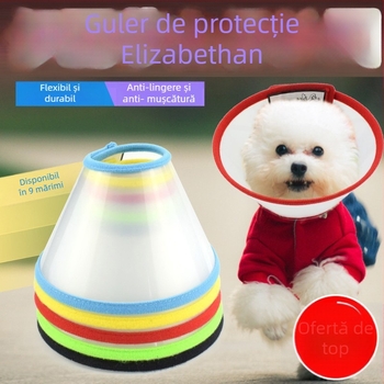 Guler Elizabethan pentru câini și pisici – plastic, patru zone, două secțiuni, fabricat la comandă, nereturnabil
