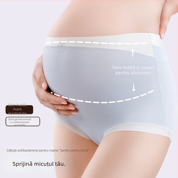 Boxeri de maternitate din bumbac, talie înaltă, susținere pentru abdomen și ridicare a feselor, tricotate, 90-95% bumbac