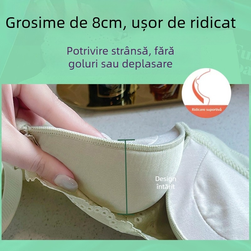 Sutien dantelă push-up, cupe groase de 8 cm, bretele detașabile, închidere la spate cu patru rânduri de cârlige