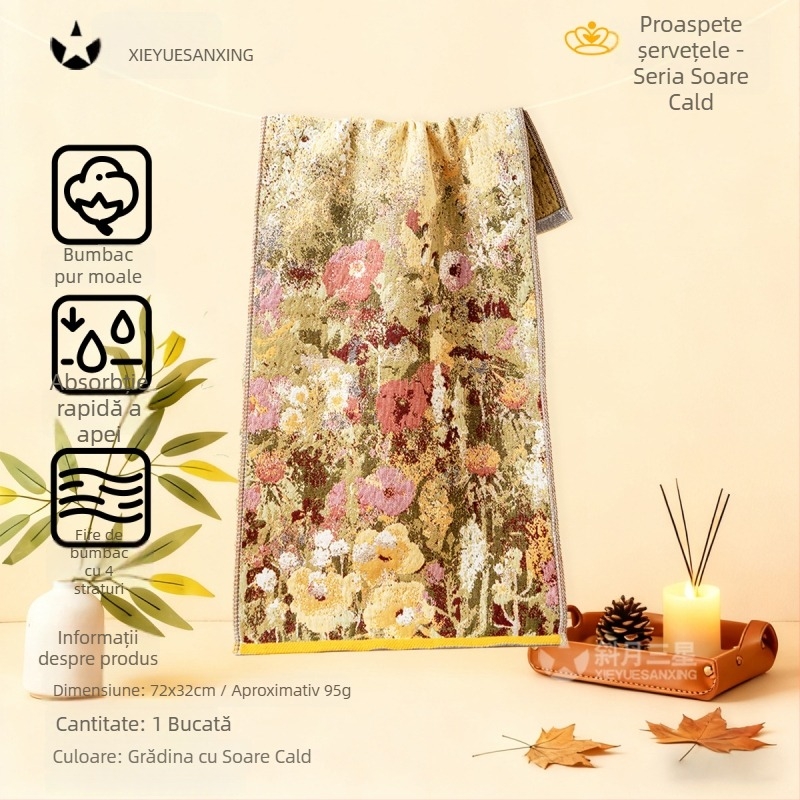 Prosop de față pentru bebeluși, moale, prietenos cu pielea și absorbant — material tifon, 95 g, Brand Slanting Moon Three Stars