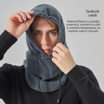 Mască pentru ciclism, polar fleece și spandex, rezistentă la vânt și caldă, cu înaltă elasticitate, protecție completă a feței, pentru schi și drumeții.