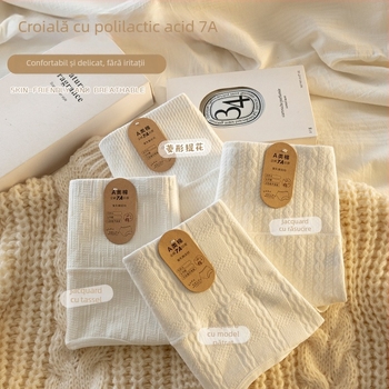 Lenjerie intimă din bumbac cu talie înaltă, antibacteriană și respirabilă, țesătură jacquard