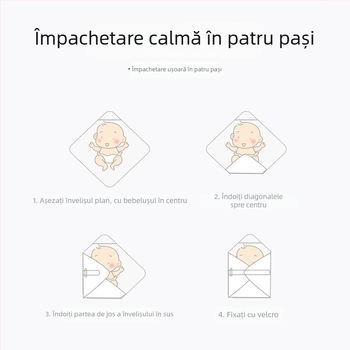 Cuvertură de înfășat pentru bebeluși, material din bumbac peste 95%, umplutură din bumbac, model cu desene animate, pentru sugari, potrivită toamna și iarna