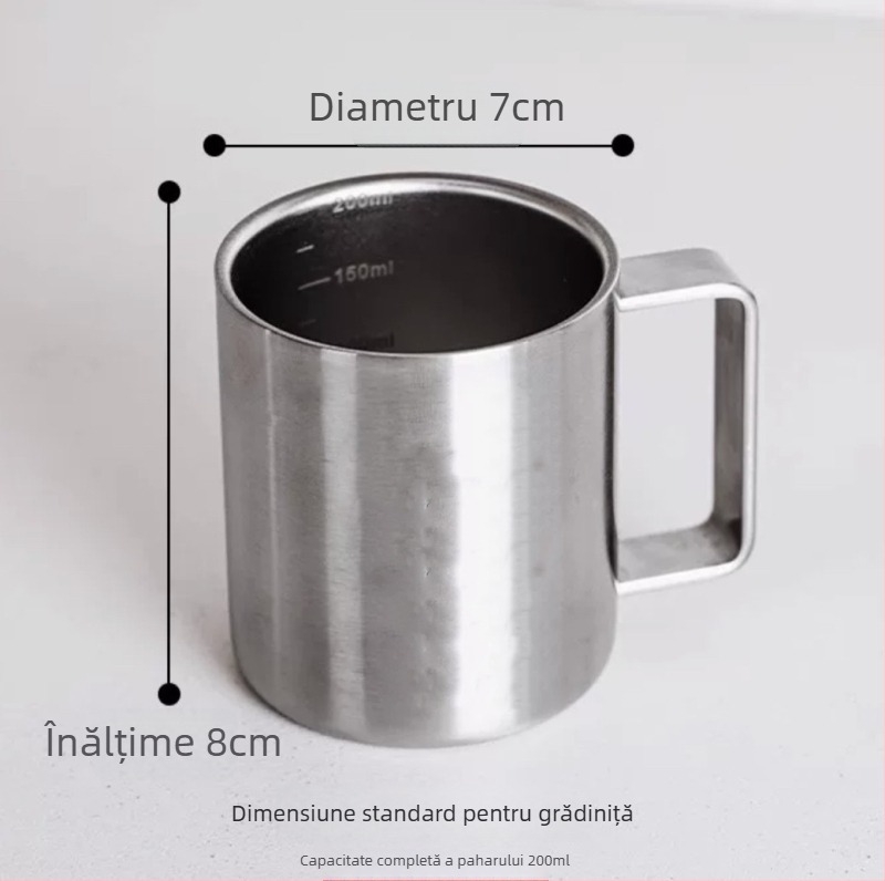 Cană din oțel inoxidabil cu capac – izolație cu două straturi pentru călătorii