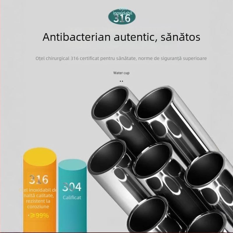 Cană din oțel inoxidabil cu capac – izolație cu două straturi pentru călătorii
