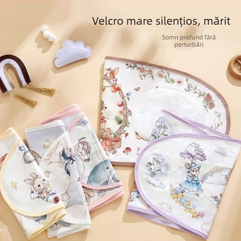 Swaddle pentru nou-născuți – bumbac 100%, anti-startle, fixare silențioasă cu etichetă magică