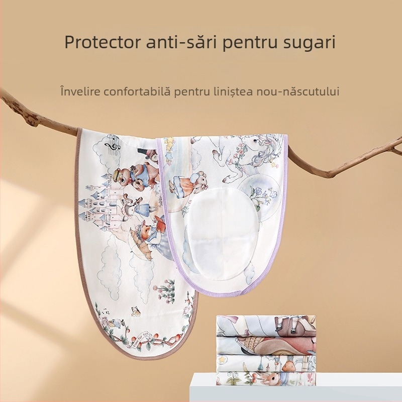 Swaddle pentru nou-născuți – bumbac 100%, anti-startle, fixare silențioasă cu etichetă magică