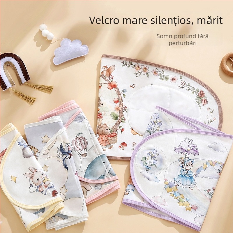 Swaddle pentru nou-născuți – bumbac 100%, anti-startle, fixare silențioasă cu etichetă magică