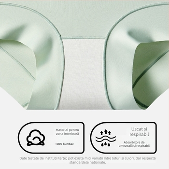 Lenjerie intimă feminină fără cusături, talie înaltă pentru controlul abdomenului, material principal nylon, căptușeală de 100% bumbac la zona inghinală, respirabilă și antibacteriană