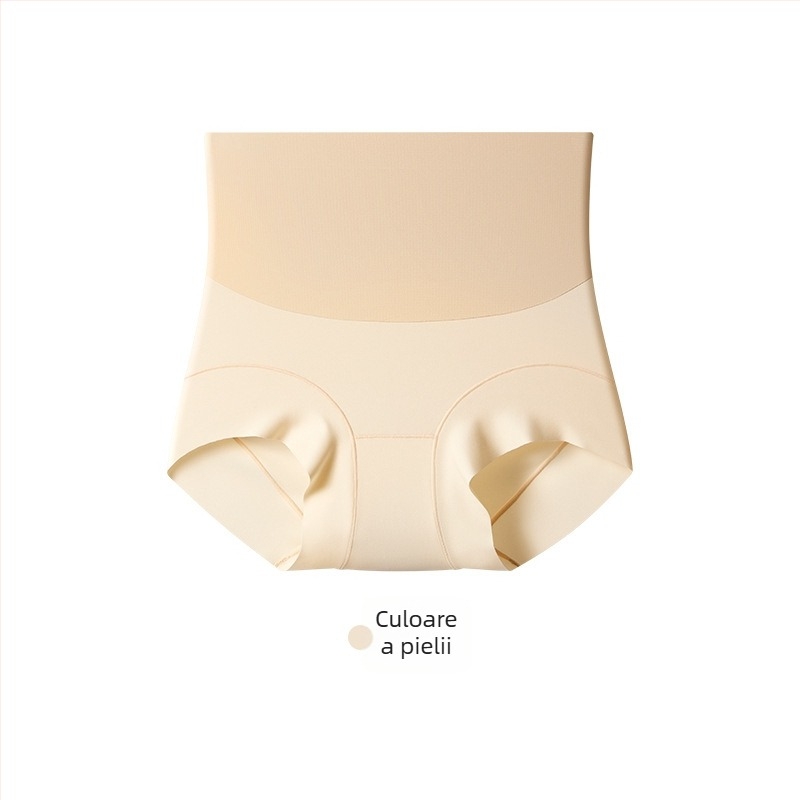 Lenjerie intimă feminină fără cusături, talie înaltă pentru controlul abdomenului, material principal nylon, căptușeală de 100% bumbac la zona inghinală, respirabilă și antibacteriană