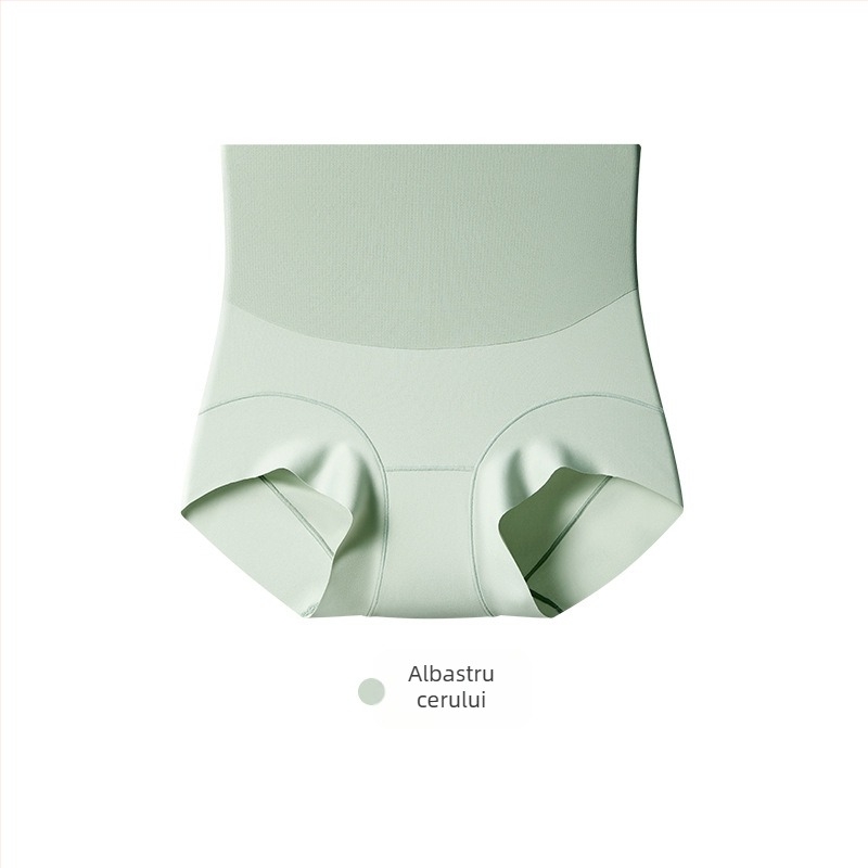 Lenjerie intimă feminină fără cusături, talie înaltă pentru controlul abdomenului, material principal nylon, căptușeală de 100% bumbac la zona inghinală, respirabilă și antibacteriană