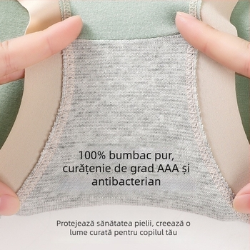 Lenjerie maternitate din modal cu căptușeală din bumbac, talie joasă, susținere a burții, model color-block, șorturi tricotate (Modal 90–95%, Bumbac 100%, 50 count)