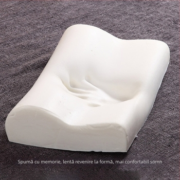 Pernă din spumă memory pentru adulți – pernă dreptunghiulară pentru susținerea cervicală, cu fibră de bambus și model în valuri, revenire lentă, procesare personalizată