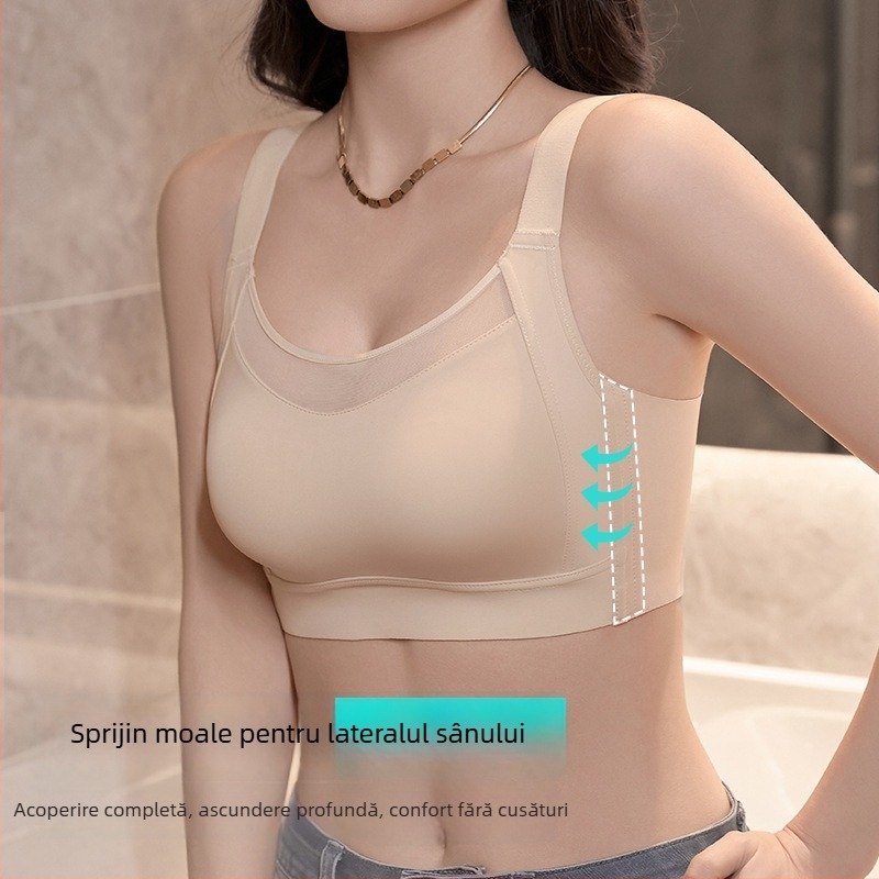 BH bandeau pentru femei, fără cusătură, cu susținere laterală, reglabil și personalizabil, cupă completă, cu formare subțire