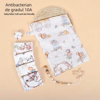 Prosop pentru nou-născuți din fibră de bambus cu model desen animat, fire 40, 42 g, absorbție 0–5 s