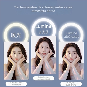 Lampă LED inel pentru streaming live și fotografie, 3 temperaturi de culoare, 10–50W, 220V, Procesare personalizabilă