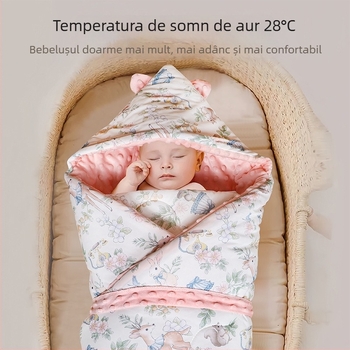 Pătură de înfășat pentru nou-născuți, groasă și anti-vânt, greutate 0,55–1,0 kg, pentru primăvară și toamnă