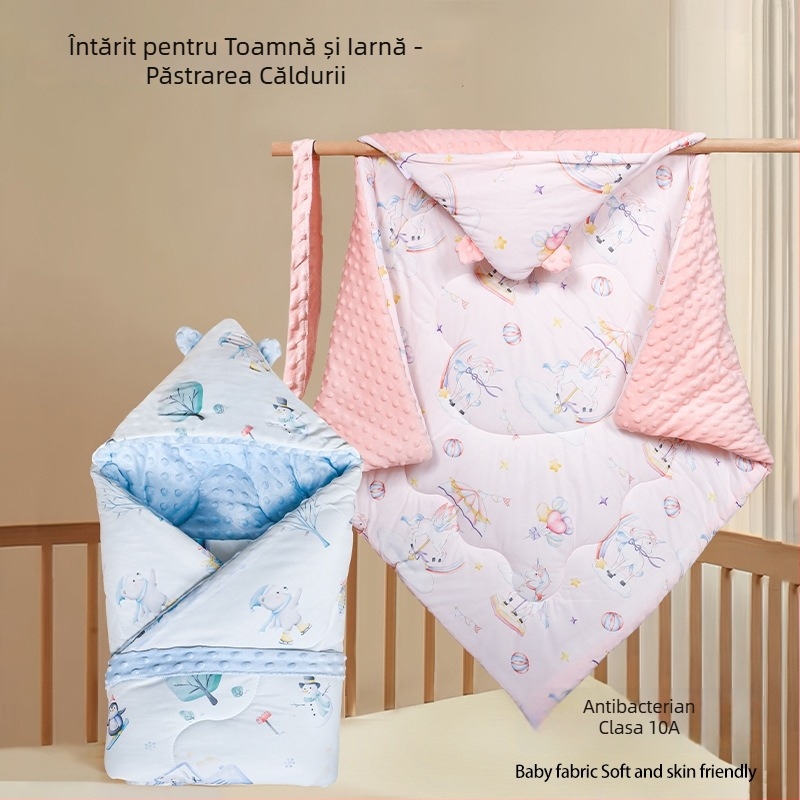 Pătură de înfășat pentru nou-născuți, groasă și anti-vânt, greutate 0,55–1,0 kg, pentru primăvară și toamnă