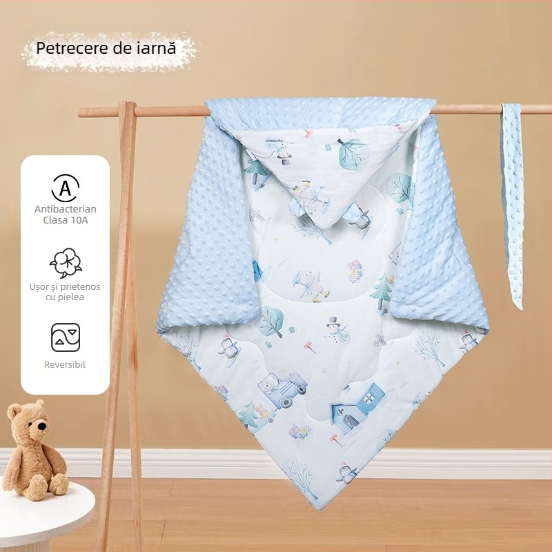 Pătură de înfășat pentru nou-născuți, groasă și anti-vânt, greutate 0,55–1,0 kg, pentru primăvară și toamnă