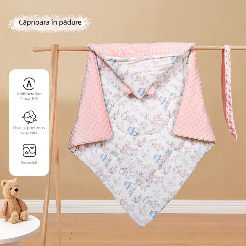 Pătură de înfășat pentru nou-născuți, groasă și anti-vânt, greutate 0,55–1,0 kg, pentru primăvară și toamnă