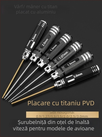 Set șurubelnițe hexagonale pentru modele de avion 1.27/1.3/1.5/2.5 mm, cu 6 laturi