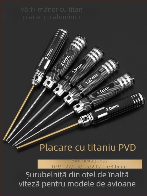 Set șurubelnițe hexagonale pentru modele de avion 1.27/1.3/1.5/2.5 mm, cu 6 laturi