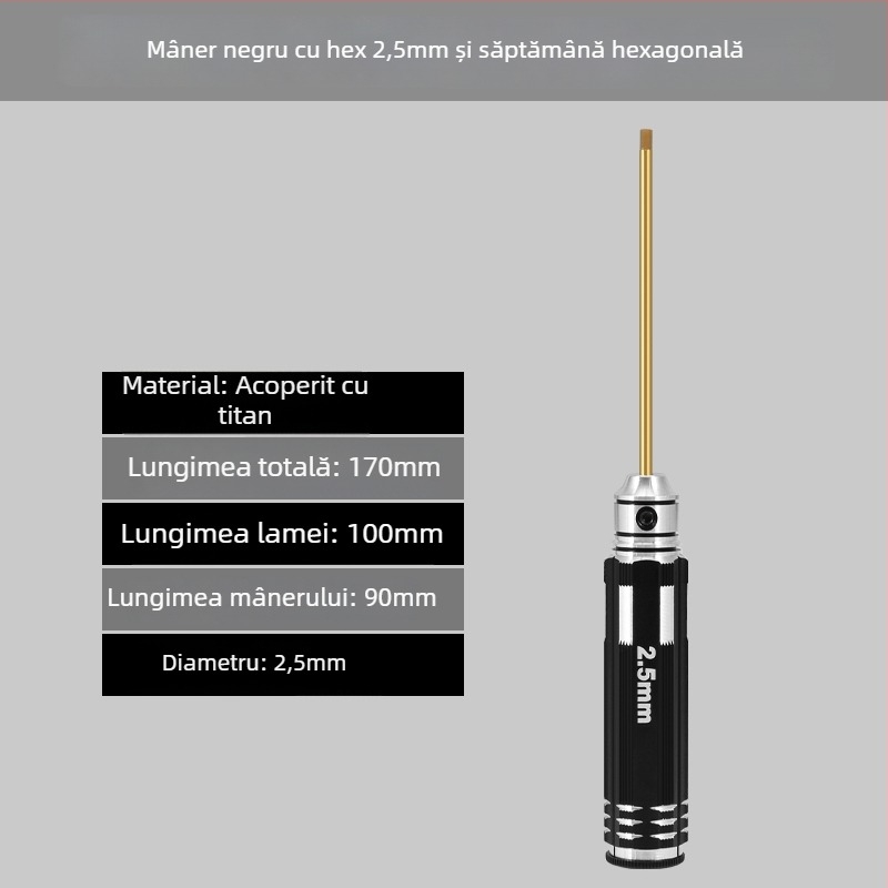 Set șurubelnițe hexagonale pentru modele de avion 1.27/1.3/1.5/2.5 mm, cu 6 laturi
