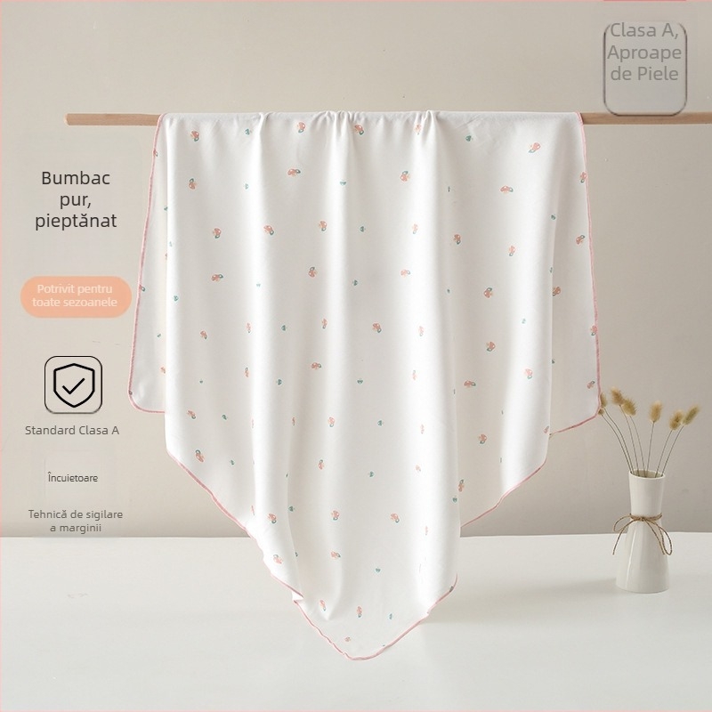 Înveliș de bebeluș din bumbac, patru anotimpuri, cu motif animale desene animate, potrivit pentru sugari și copii mici (1–3 ani)