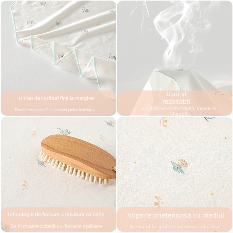 Înveliș de bebeluș din bumbac, patru anotimpuri, cu motif animale desene animate, potrivit pentru sugari și copii mici (1–3 ani)