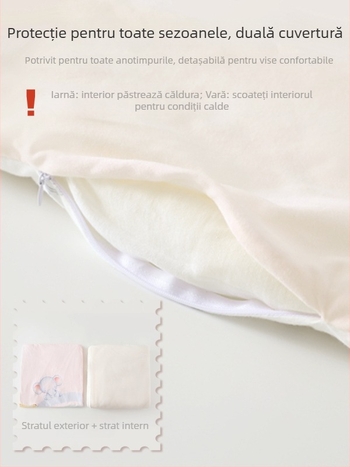 Cuvertură pentru bebeluși din bumbac 100%, umplutură din bumbac lavabil, model animale și desene animate, brand Original Bear, pentru nou-născuți 0–1 ani, potrivit pentru iarnă și toamnă.