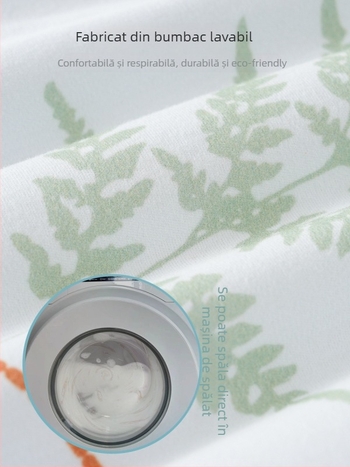 Cuvertură pentru bebeluși din bumbac 100%, umplutură din bumbac lavabil, model animale și desene animate, brand Original Bear, pentru nou-născuți 0–1 ani, potrivit pentru iarnă și toamnă.