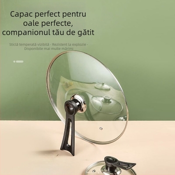 Capac de gătit din sticlă securizată, capac universal pentru wok și tigaie, stil minimalist modern