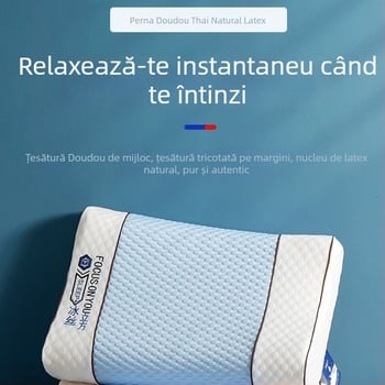 Pernă latex Yaslh cu nucle Ice Beans, formă dreptunghiulară, latex natural, conținut latex peste 90%