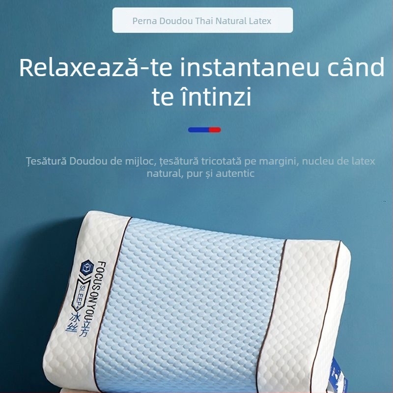 Pernă latex Yaslh cu nucle Ice Beans, formă dreptunghiulară, latex natural, conținut latex peste 90%