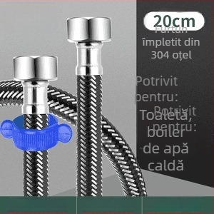 Innovator 304 țeavă împletită din oțel inoxidabil - rezistentă la explozie, înaltă presiune, furtun de alimentare cu apă pentru boilere și toalete, capete din oțel duble, stil modern minimalist