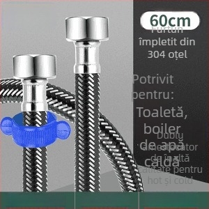 Innovator 304 țeavă împletită din oțel inoxidabil - rezistentă la explozie, înaltă presiune, furtun de alimentare cu apă pentru boilere și toalete, capete din oțel duble, stil modern minimalist