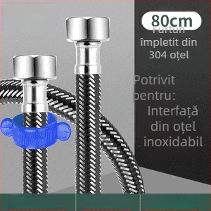 Innovator 304 țeavă împletită din oțel inoxidabil - rezistentă la explozie, înaltă presiune, furtun de alimentare cu apă pentru boilere și toalete, capete din oțel duble, stil modern minimalist
